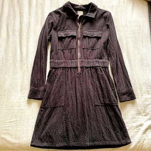 JCrew Zip Front Cinched Corduroy Dress Navy Blue